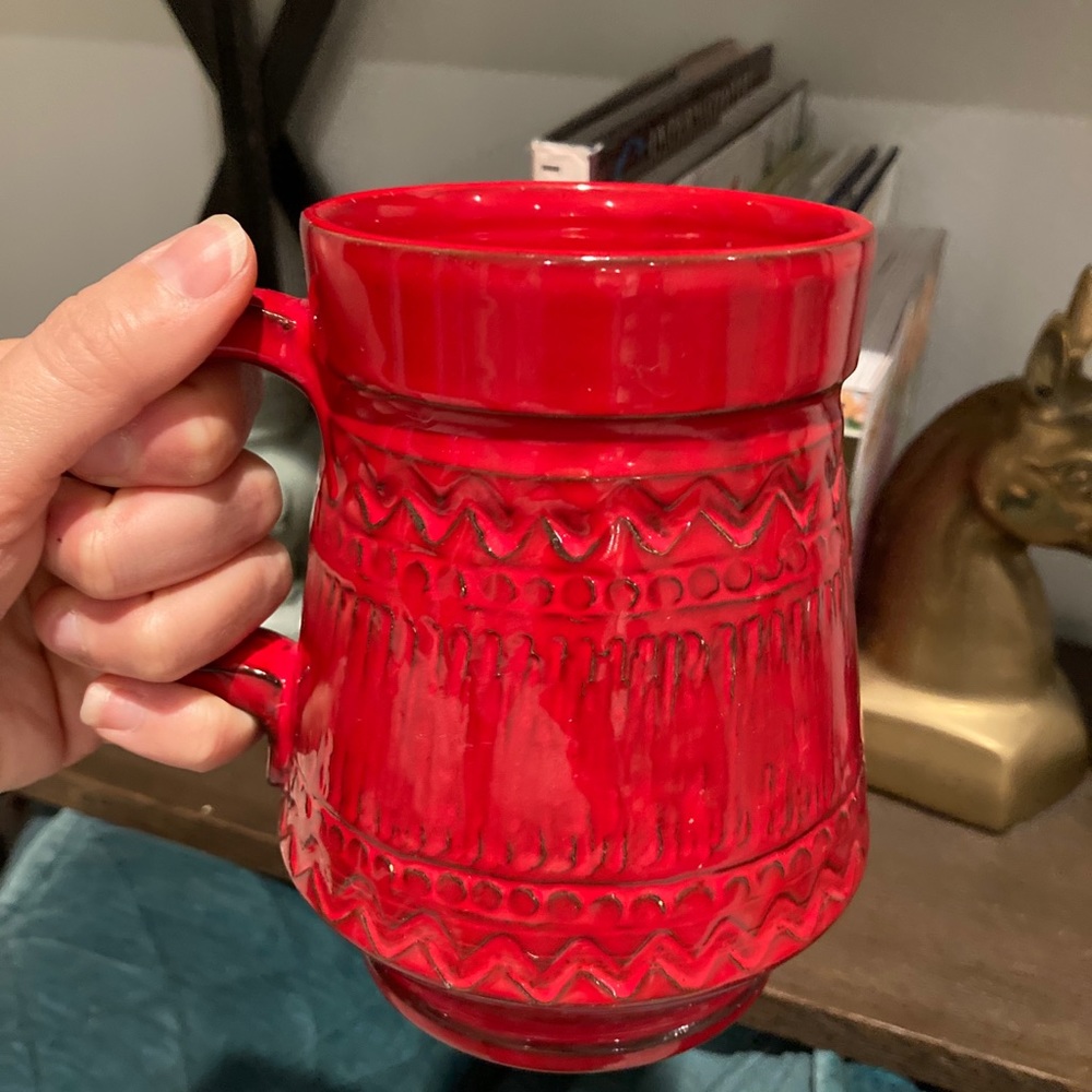Bitossi style Vintage red mug /vase - Picture 3 of 6